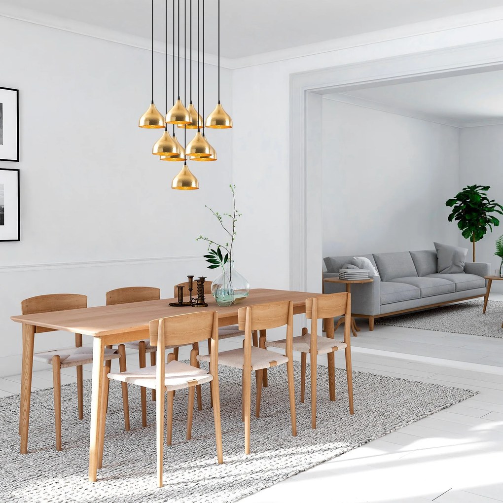 Candeeiro Chandelier Tattoo – Dourado – 63 x 63 cm