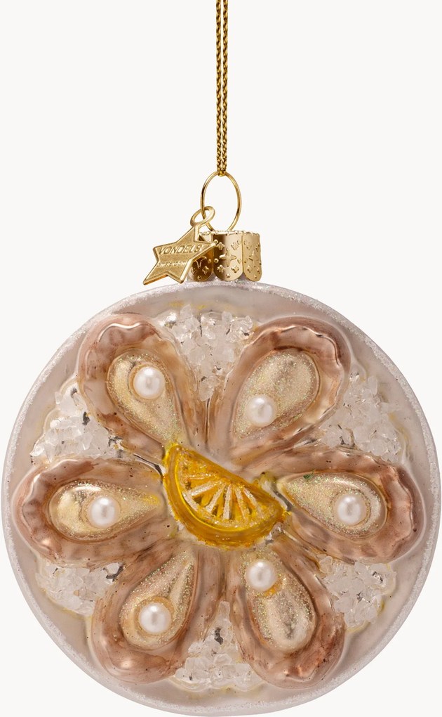 Ornamento de Natal artesanal Oyster Plate
