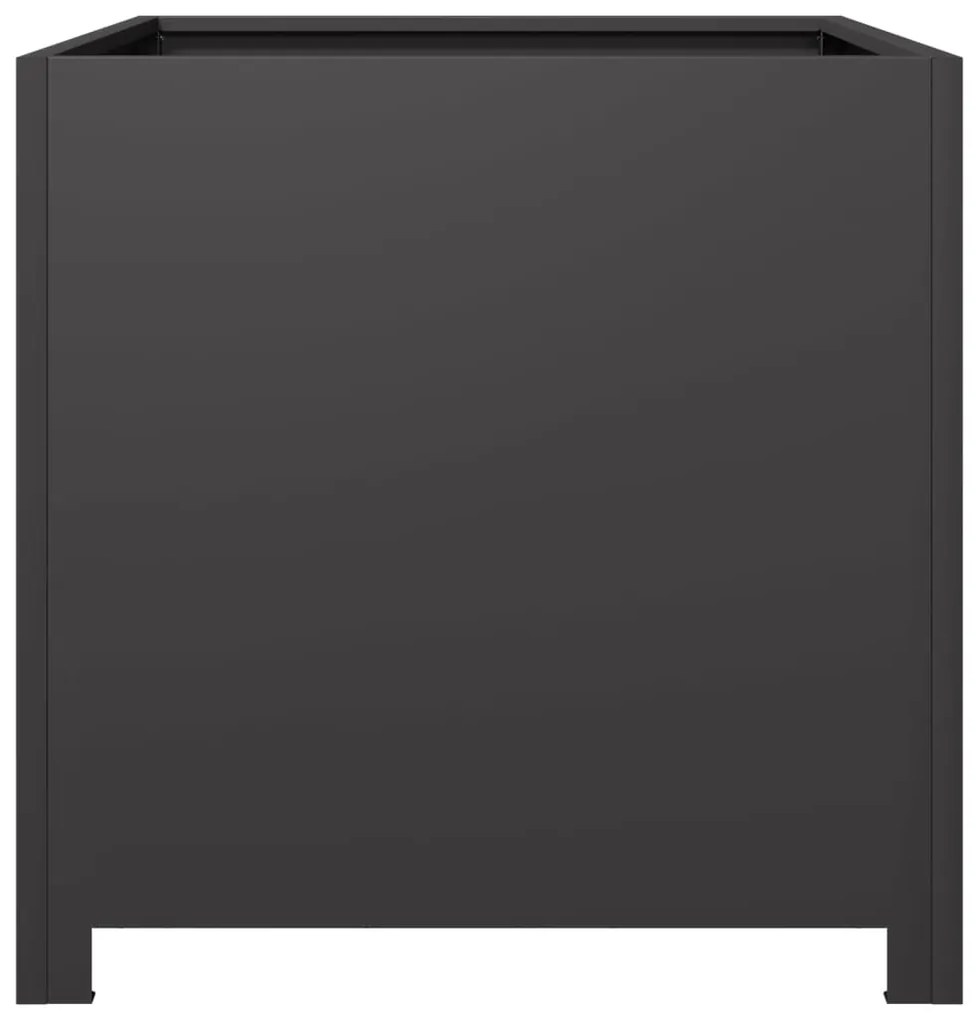 Vaso/floreira de jardim 50x50x50 cm aço preto