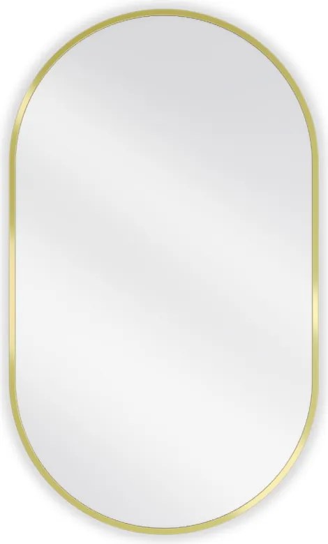Mexen Loft espelho de casa de banho oval 85 x 50 cm, moldura dourada escovada - 9851-085-050-000-50