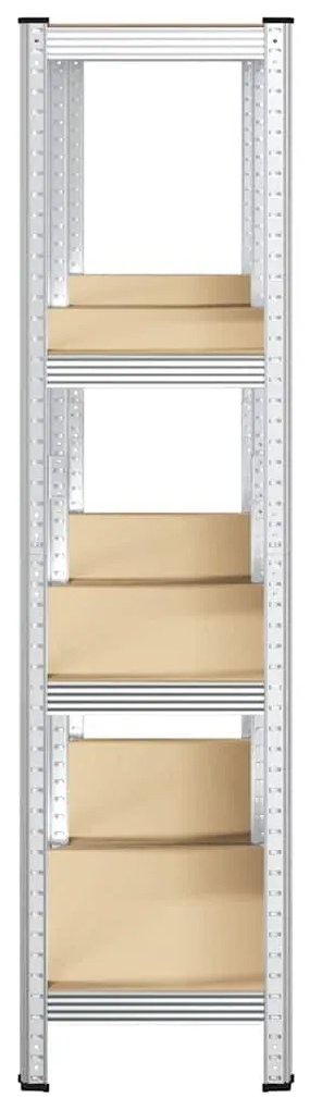 Prateleiras de armazenamento de 4 camadas 2 pcs aço prateado