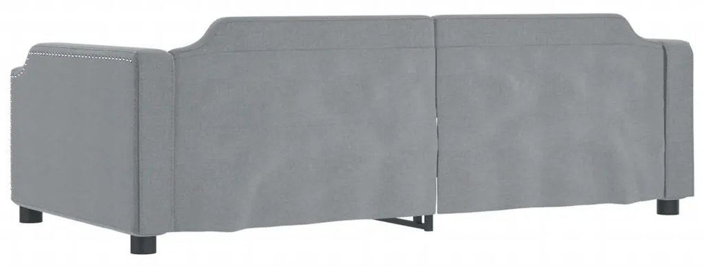 Sofá-cama 90x200 cm tecido cinzento-claro