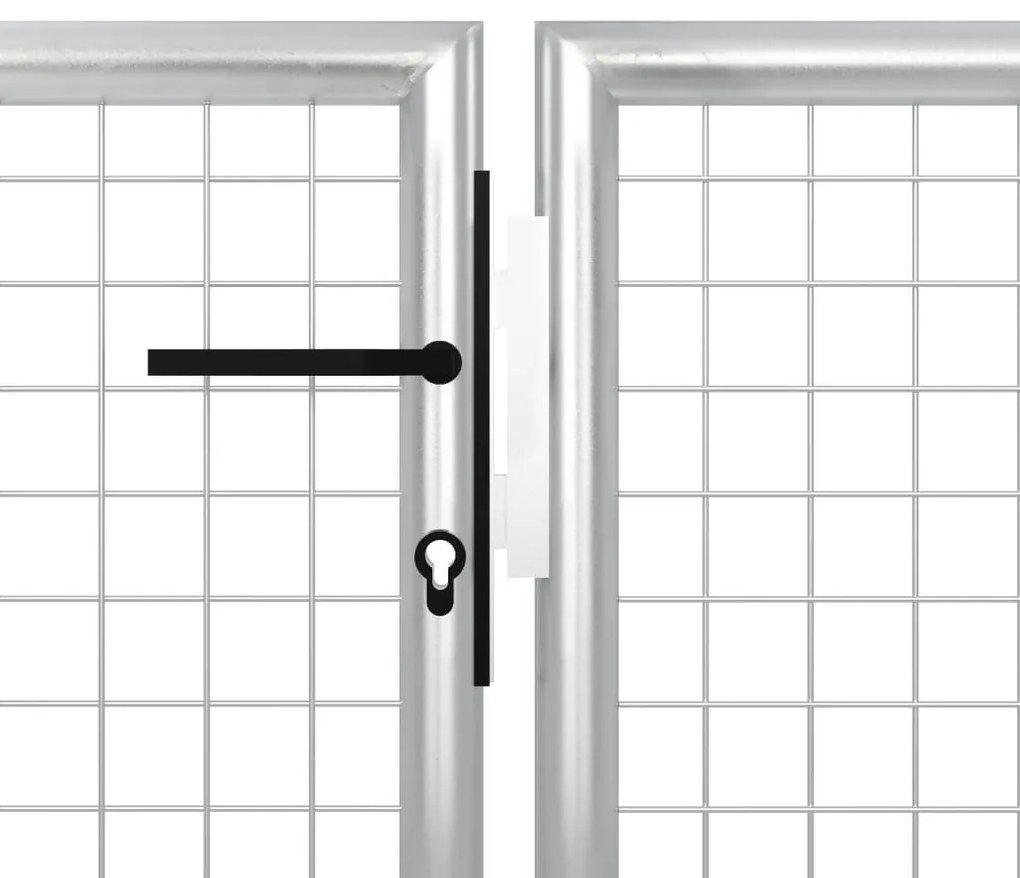 Portão de jardim 400x150 cm aço prateado