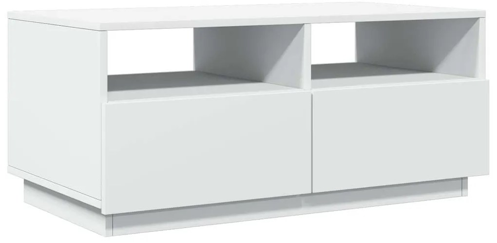 Mesa de centro com luzes LED 90x49x40 cm branco