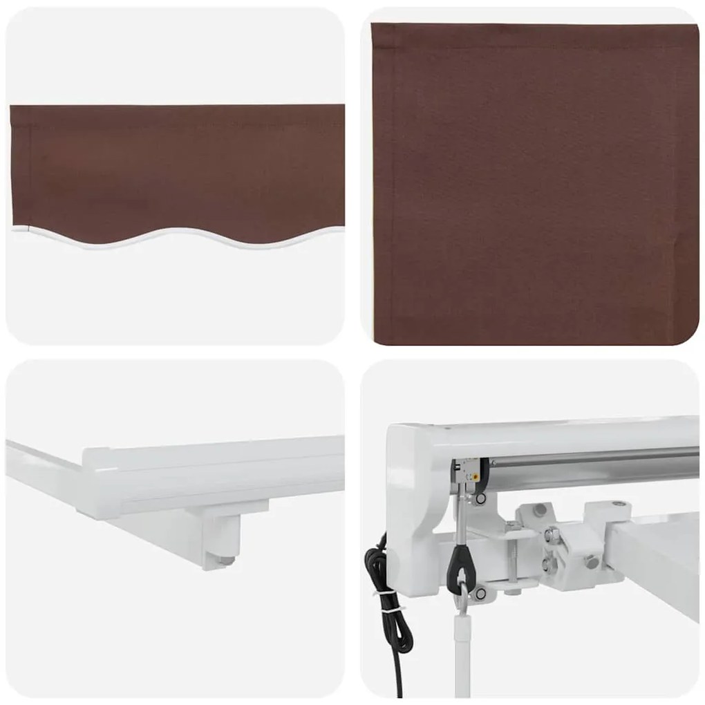 Toldo Retrátil Manual Castanho 400x200 cm