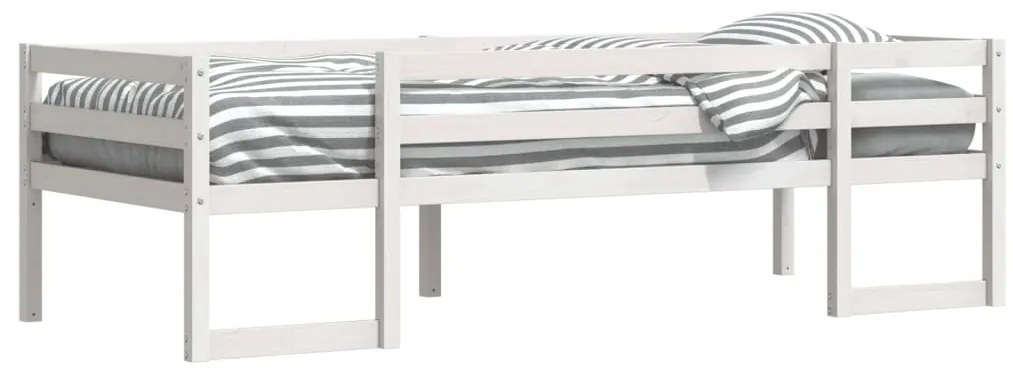 Estrutura de cama infantil 75x190 cm pinho maciço branco