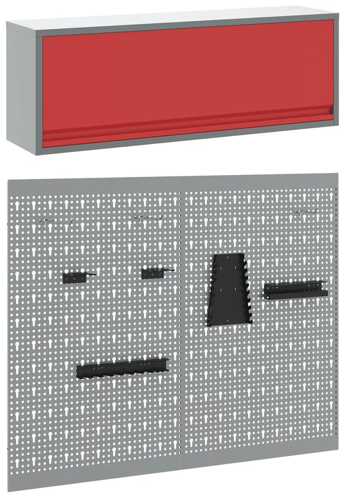 Conjunto de Armário de Ferramentas e Painel de Ferramentas VidaXL com