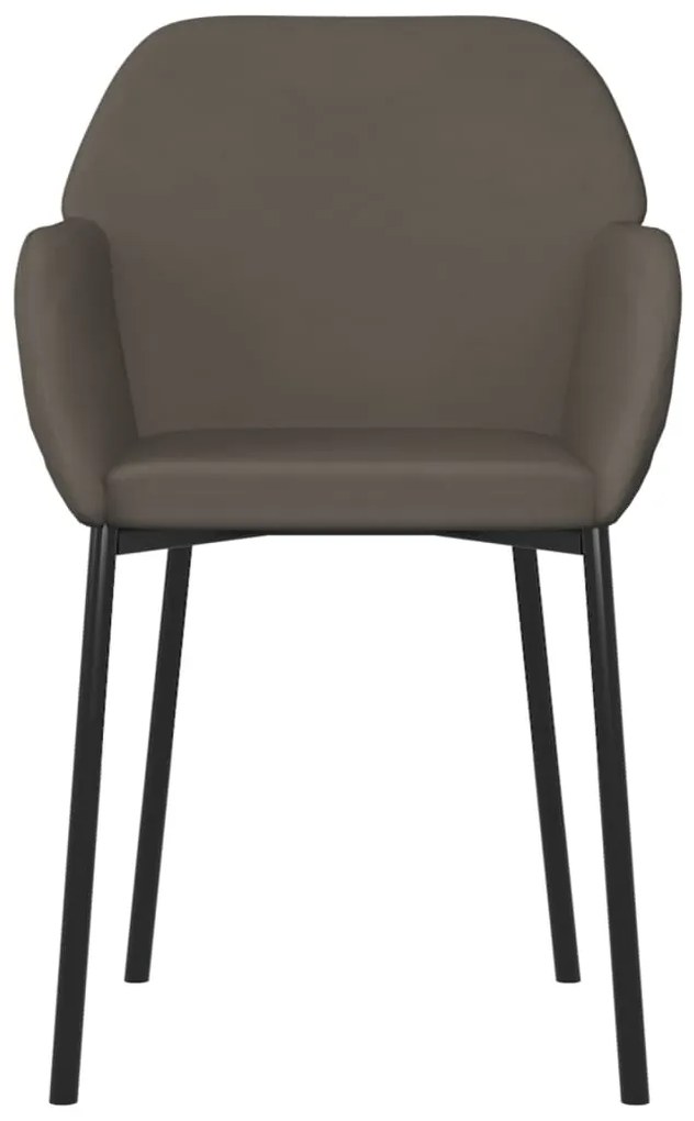 Cadeiras de jantar 2 pcs veludo cinzento-escuro