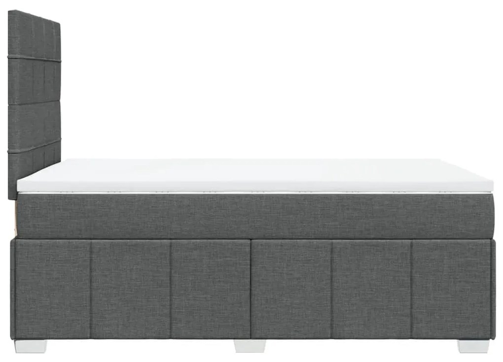 Cama boxspring com colchão 120x190 cm tecido cinzento-escuro