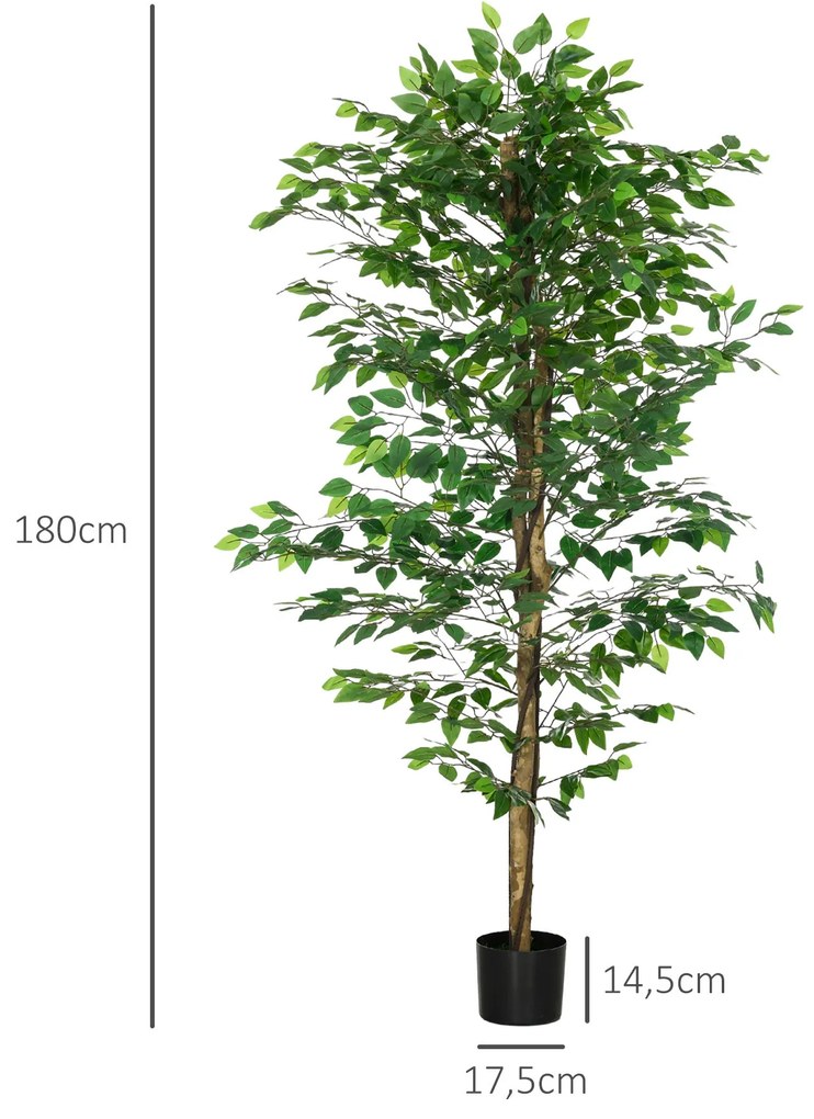 Planta Figueira Artificial com Tronco Realista 180 cm Planta Artificia