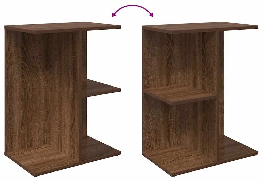 Mesas cabeceira 2pcs 46,5x29x61 deriv.madeira carvalho castanho