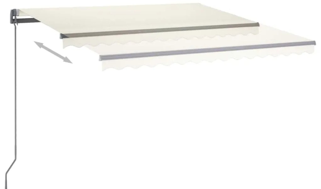 Toldo automático com LED e sensor de vento 400x350 cm cor creme