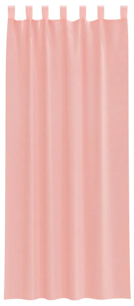 Cortinas de voile com laços 2 pcs rosa 140x260 cm