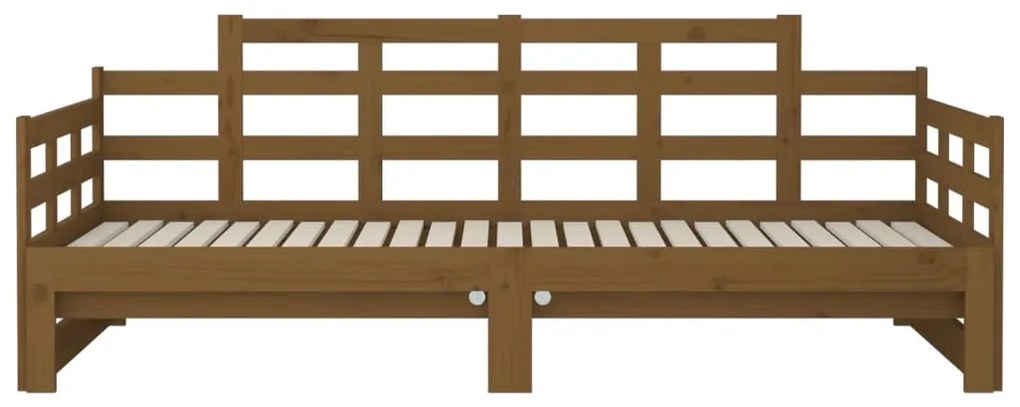 Estrutura sofá-cama de puxar 2x(90x200) cm pinho castanho-mel