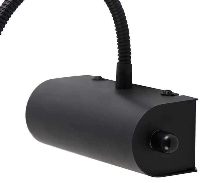 Candeeiro de parede design preto 32 cm com LED e dimmer - Tableau Moderno