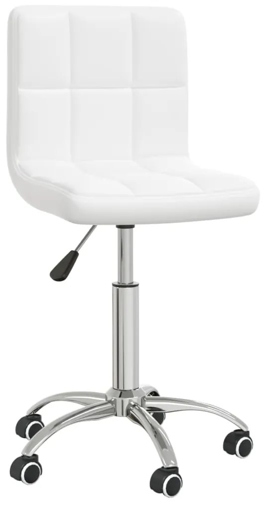vidaXL Cadeira de jantar giratória couro artificial branco