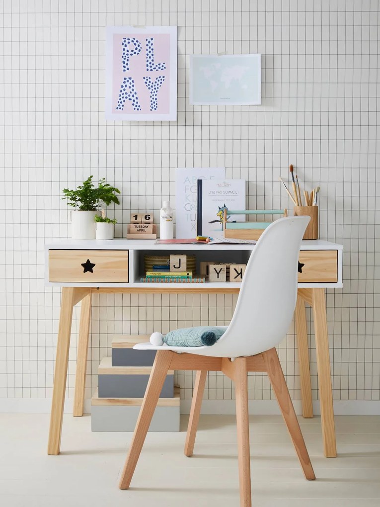 Secretária especial primária, linha Ursa Maior branco claro bicolor/multicolo