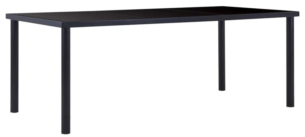 vidaXL Mesa de jantar 200x100x75 cm vidro temperado preto