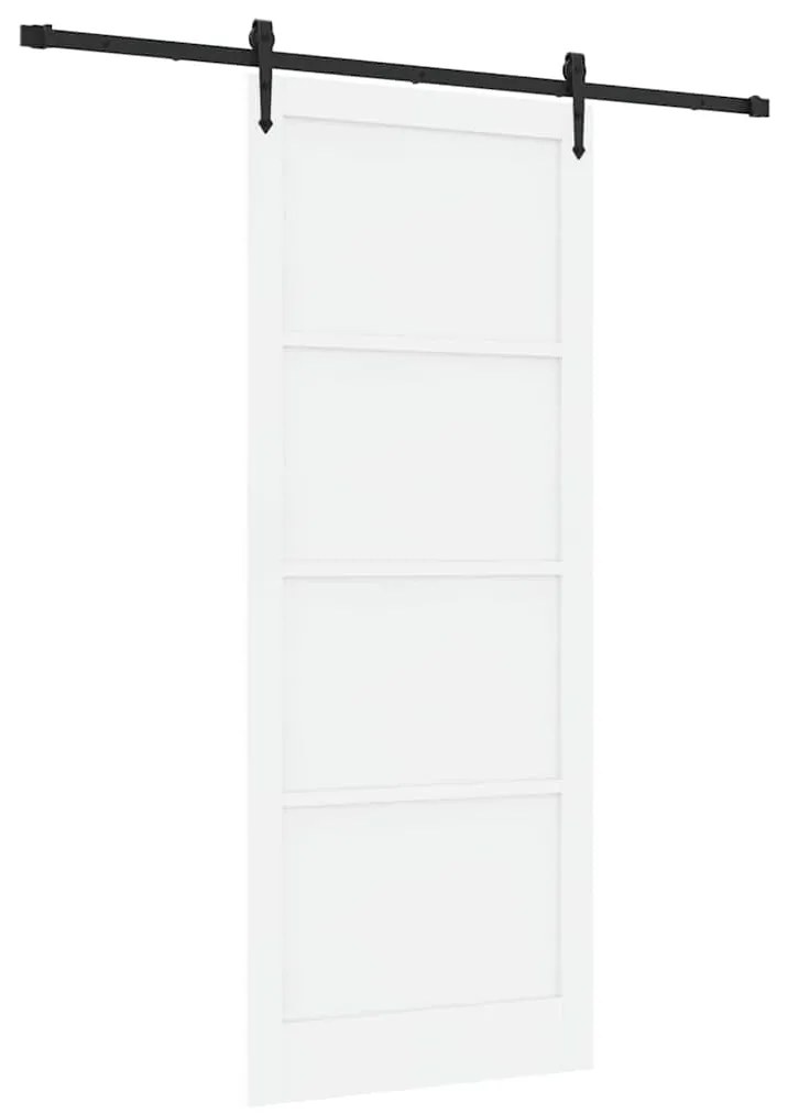 Porta de Correr vidaXL com Conjunto de Hardware Branco 93x232 cm Madei