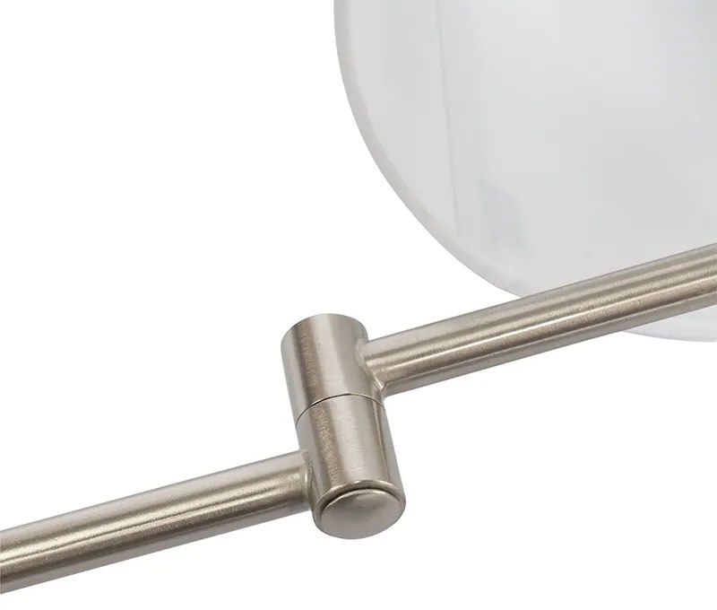Candeeiro de parede em aço com cúpula branca e braço ajustável - Ladas Deluxe Moderno