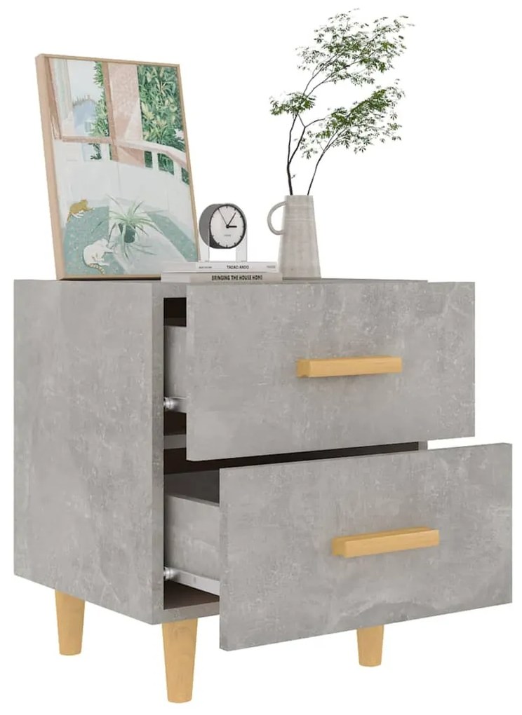 Mesa de cabeceira 40x35x47,5 cm cinzento cimento