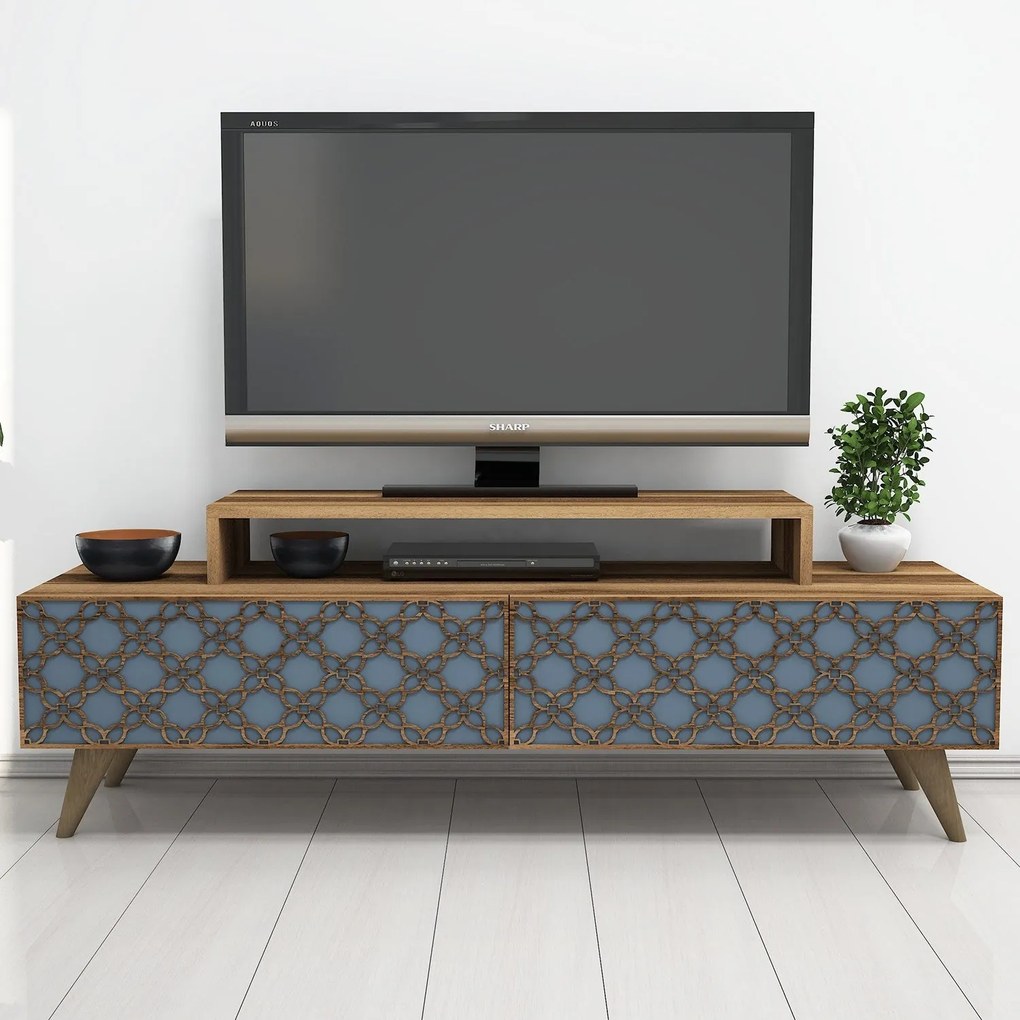 Móvel para TV City – Nogueira – 140 cm x 48,8 cm x 41,8 cm