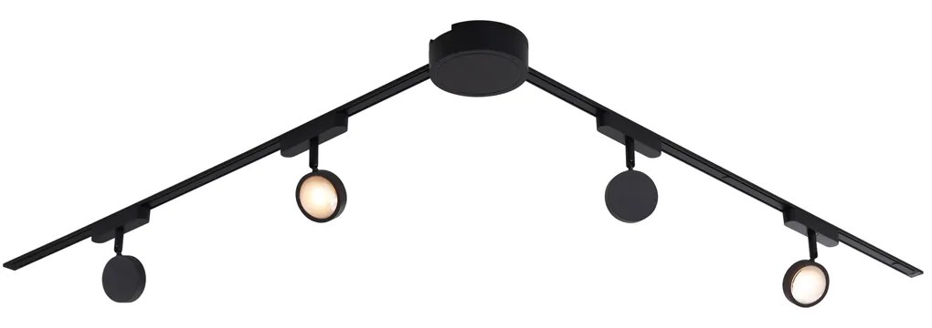 LED Modern railsysteem met 4 spots zwart 1-fase - Magnetic Lance Moderno