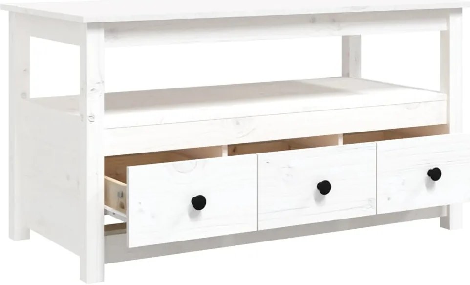 Mesa de centro 102x49x55 cm pinho maciço branco