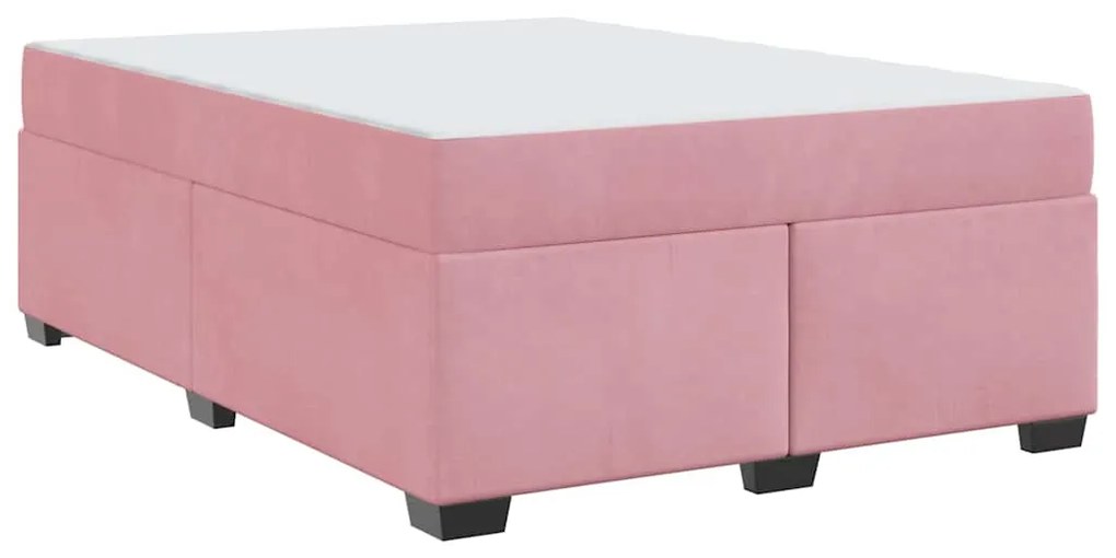 Estrutura de cama com colchão Outros Rosa 140 x 200 cm Veludo