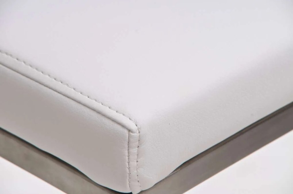 Banco de bar Panama em couro sintético 42 x 86-109 x 44 cm Branco