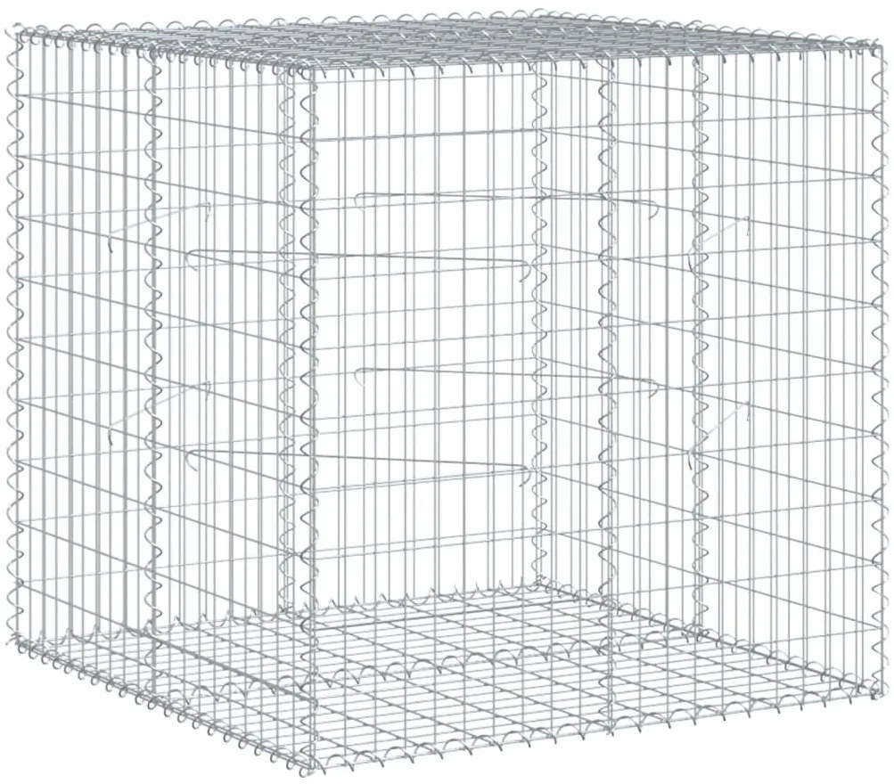 Cesto gabião com cobertura 100x100x100 cm ferro galvanizado