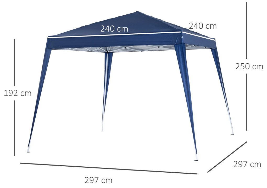 Outsunny Tenda Dobrável 297x297x250 cm Tenda para Jardim Campismo Fest