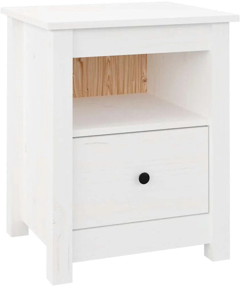Mesas de cabeceira 2 pcs 40x35x49 cm pinho maciço branco