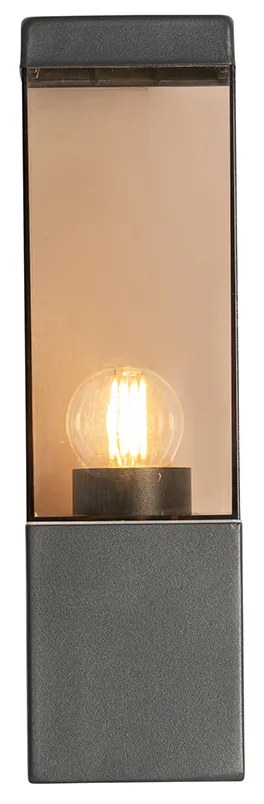 Candeeiro de parede exterior moderno cinzento escuro com fumo - Malios Moderno
