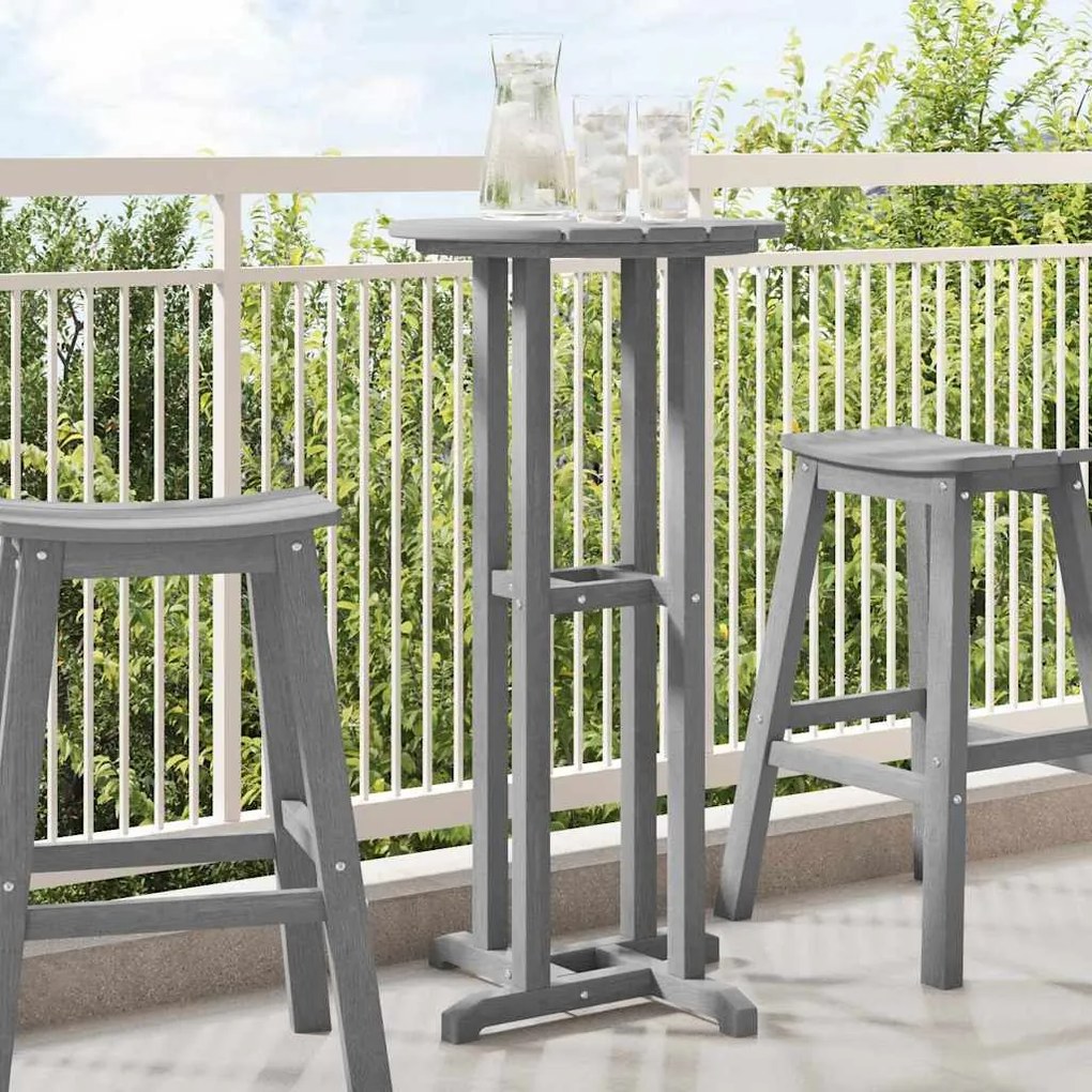 Mesa de Bar Cinzento-claro 55x55x107 cm HDPE