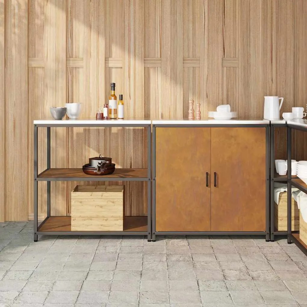 vidaXL Conjunto de Armazenamento de Cozinha 2 pcs Ferro Enferrujado