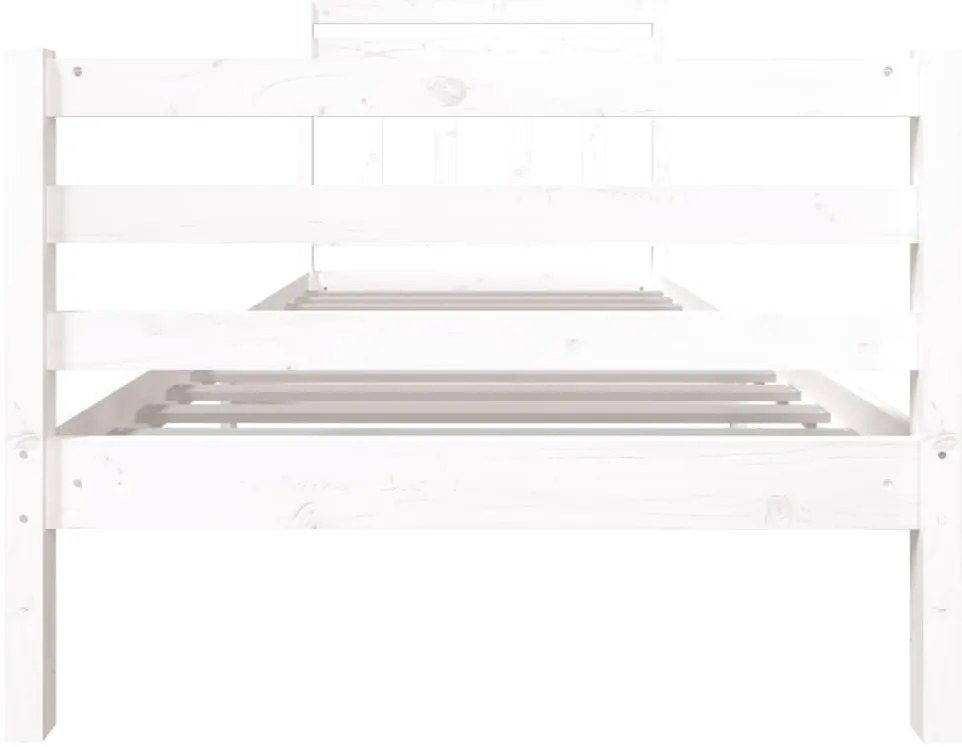 Estrutura de cama solteiro 90x190 cm madeira maciça branco