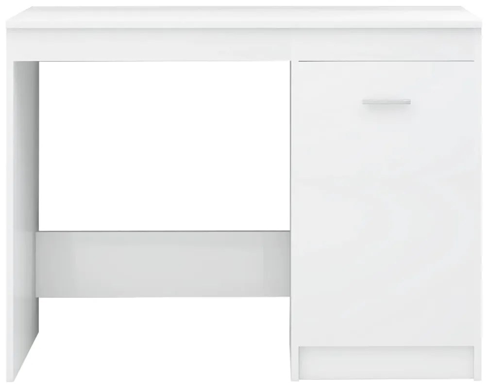 Secretária 140x50x76 cm contraplacado branco brilhante