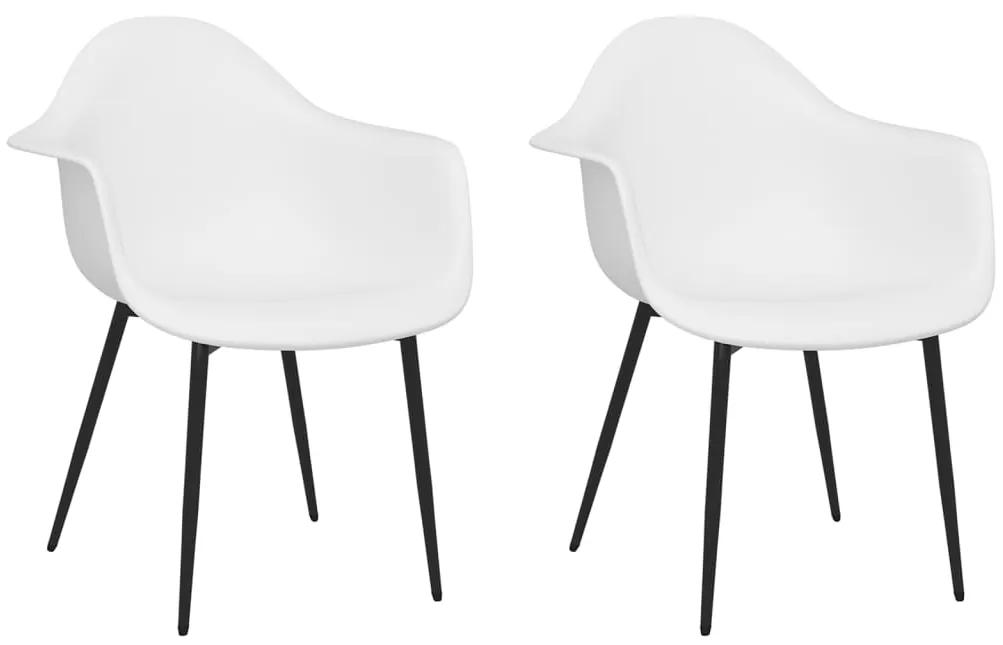 Cadeiras de jantar 2 pcs PP branco