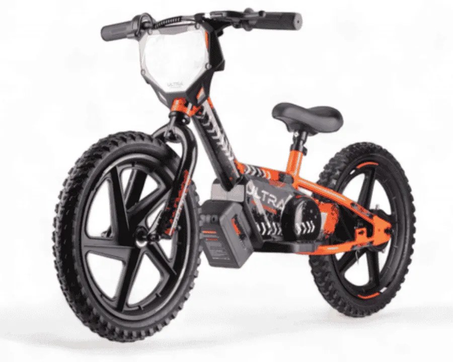 Bicicleta de equilíbrio elétrica de 24 volts com rodas de 16 polegadas, motor elétrico Laranja