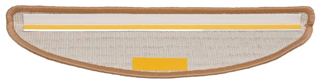 Tapetes de escadas 10 pcs 56x17x3 cm bege