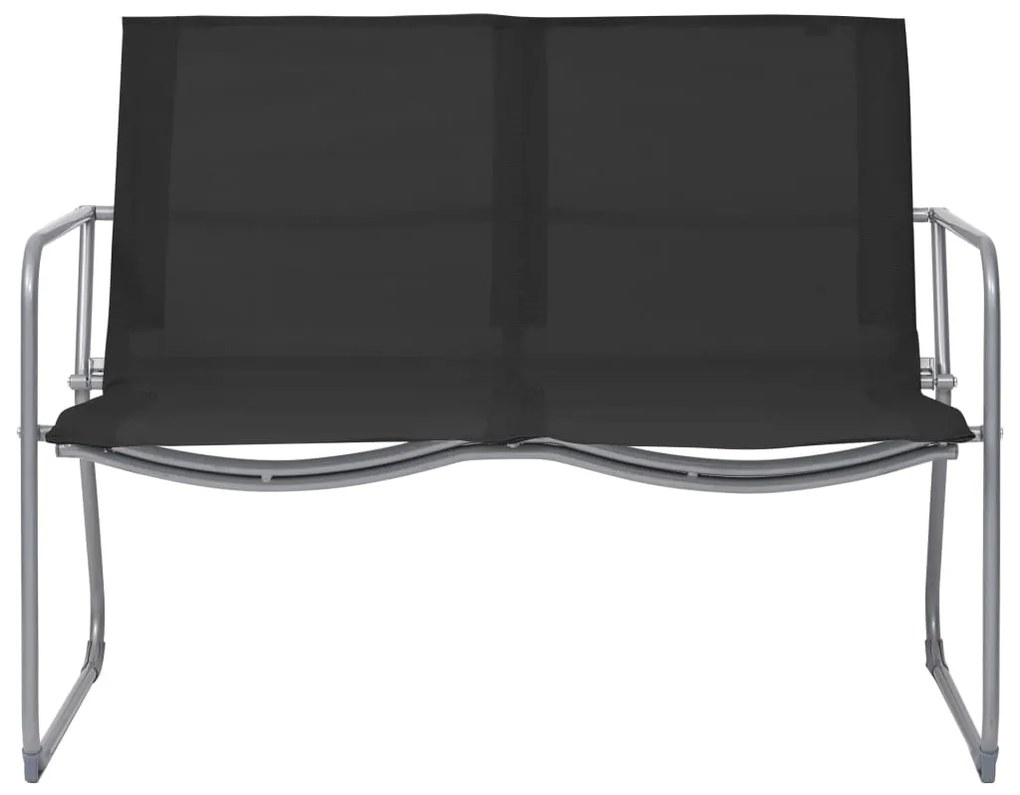 4 pcs conjunto lounge para jardim tecido e aço preto