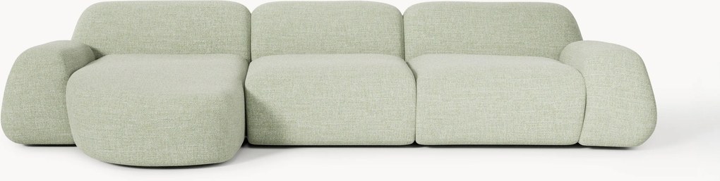 Sofá de canto modular em bouclé Wolke (4 lugares)