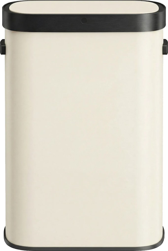 Caixote do lixo com sensor, caixote do lixo automático de 50 L, tampa com fecho suave creme