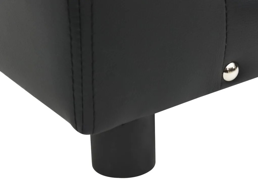 Sofá para cães 81x43x31 cm pelúcia e couro artificial preto