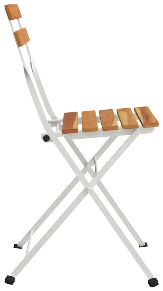 Cadeiras de bistrô dobráveis 4 pcs acácia maciça e aço