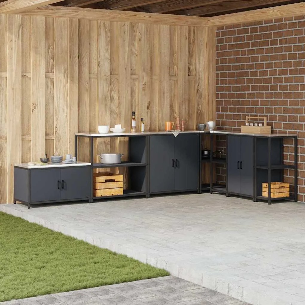 vidaXL Armazenamento de Cozinha Antracite 60 x 50 x 92 cm Aço