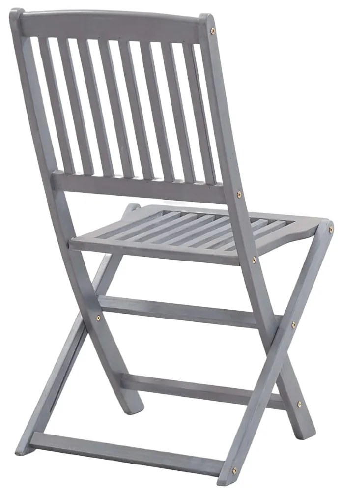 5 pcs conjunto de jantar jardim madeira acácia maciça cinzento