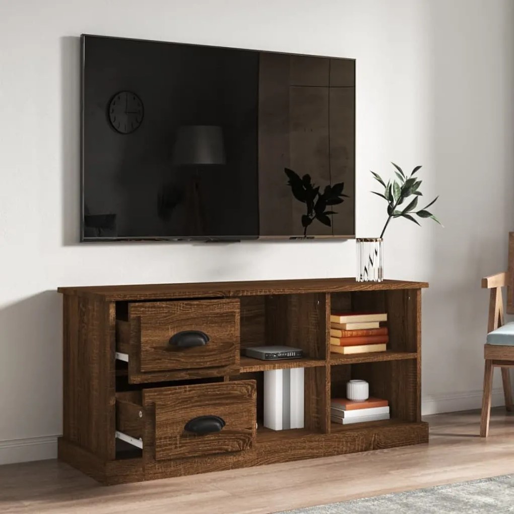 Móvel TV 102x35,5x47,5cm derivados de madeira carvalho castanho