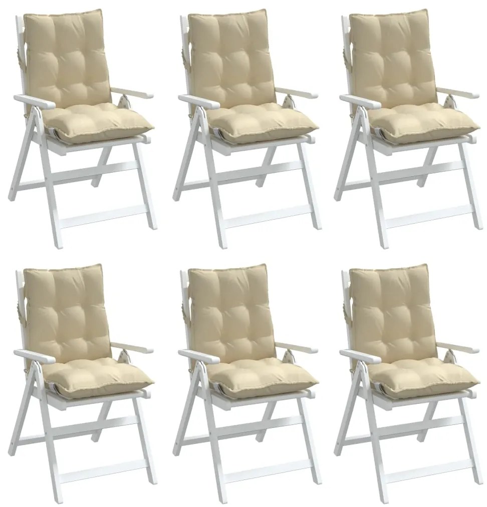 Almofadões cadeira encosto baixo 6 pcs tecido oxford bege